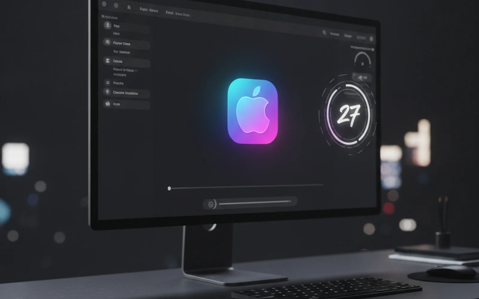 Монитор с Xcode и значком App Store — приём приложений под iOS 27 открыт