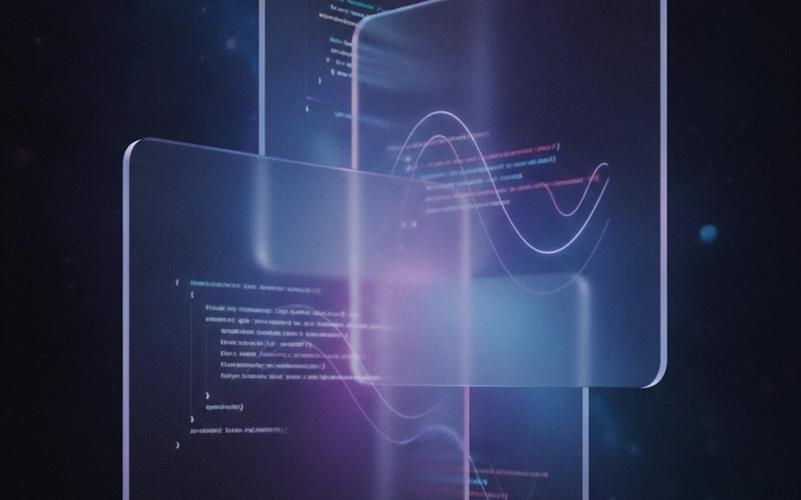 Полупрозрачные стеклянные панели с отражением SwiftUI-кода — Liquid Glass iOS 27